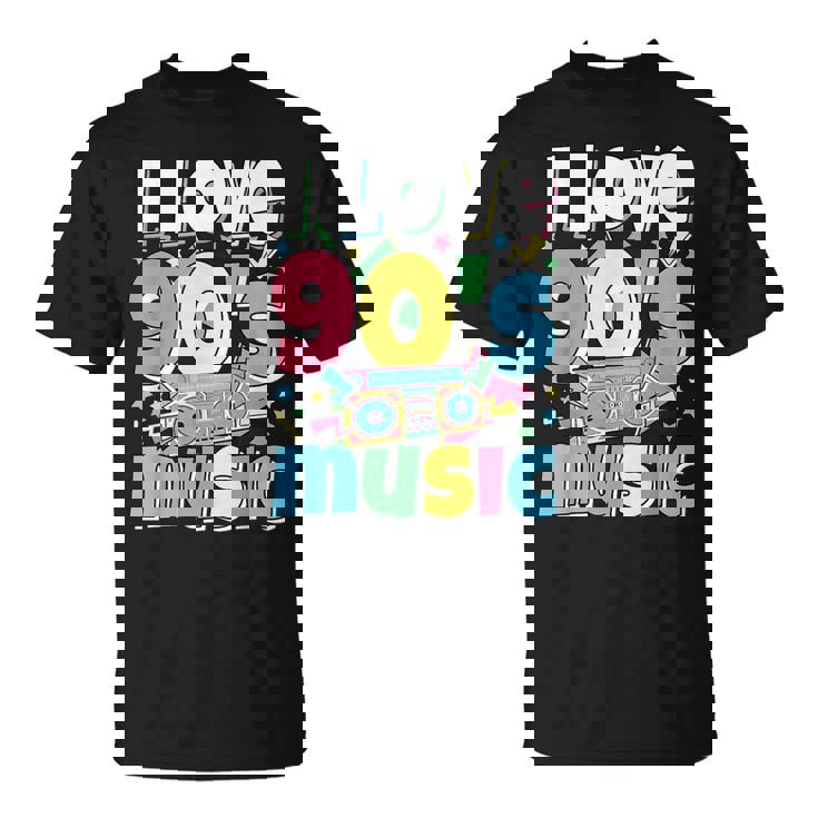 Me Encanta La Música De Los 90 Traje Retro Para Amantes De La Música De Los 90 Camiseta unisex