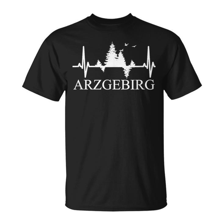 Erzgebirge Heartbeat Forest Motif Arzgebirg Für Erzgebirger T-Shirt