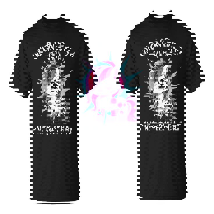Espíritu De Unicornio Con Un Corazón Punk Rock Unicornio Punk Mágico Camiseta unisex