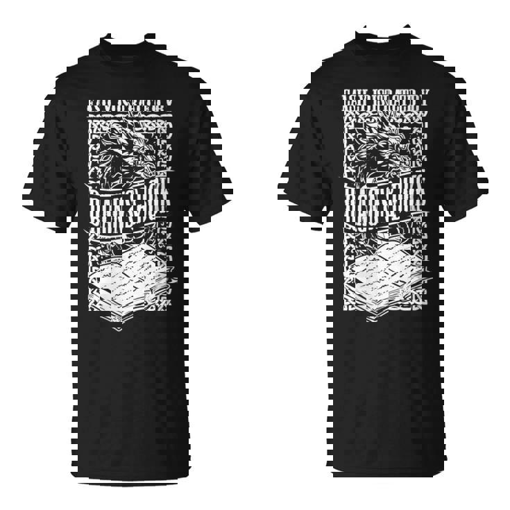 Facilement Distrait Par Les Illustrations Dragons & Books T-Shirt