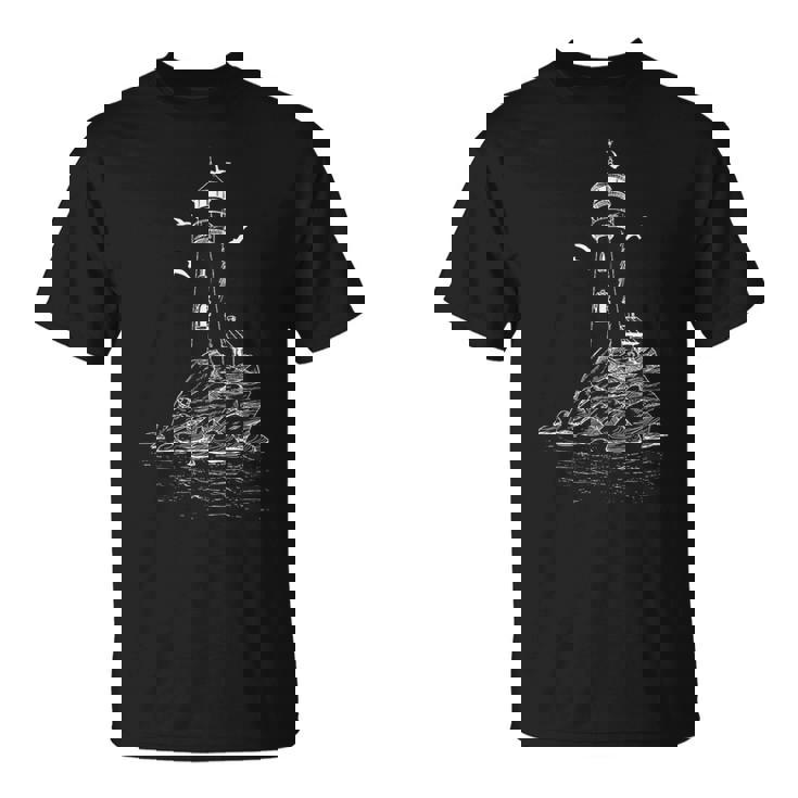 Faro Minimalista Costa Puerto Marina Faro Camiseta unisex