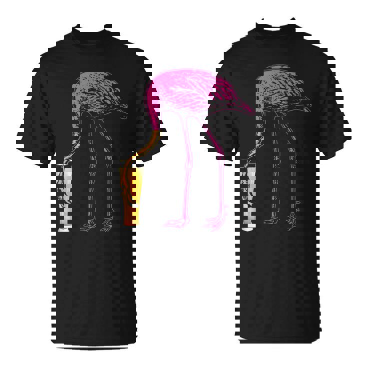 Flamant Rose Boire De La Bière Flamingo T-Shirt Cadeauxyz