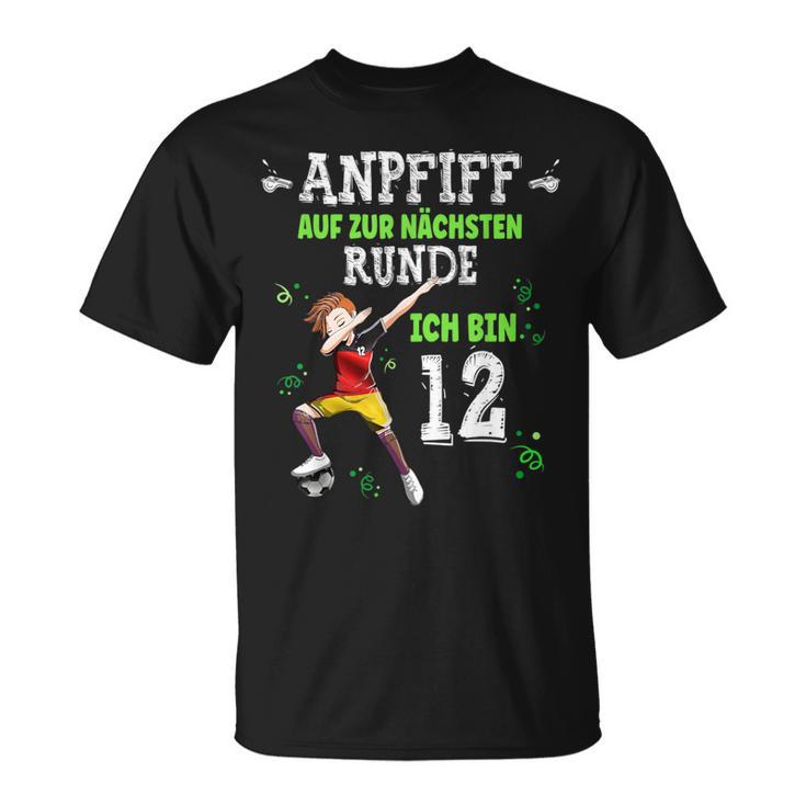 Football Dabbing Boy 12Th Birthday Ich Bin 12 Jahre T-Shirt