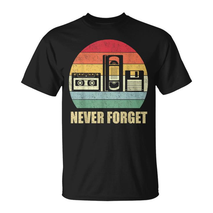 Never Forget Audio Cassette 70S 80S 90S T-Shirt