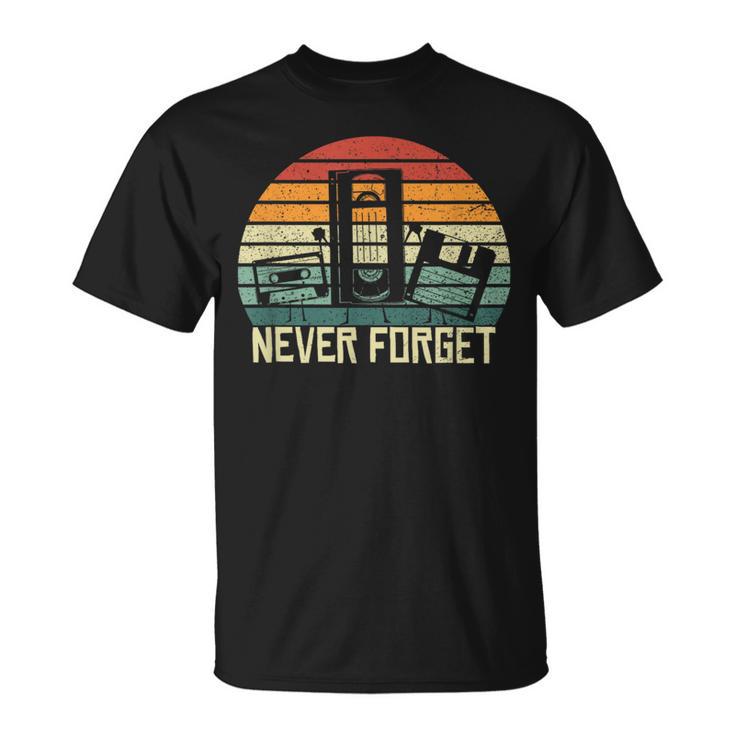 Never Forgetintage Cassette Tapehs Retro T-Shirt