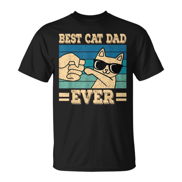 Cat Retro Best Cat Dad Ever Cat Lover T-Shirt