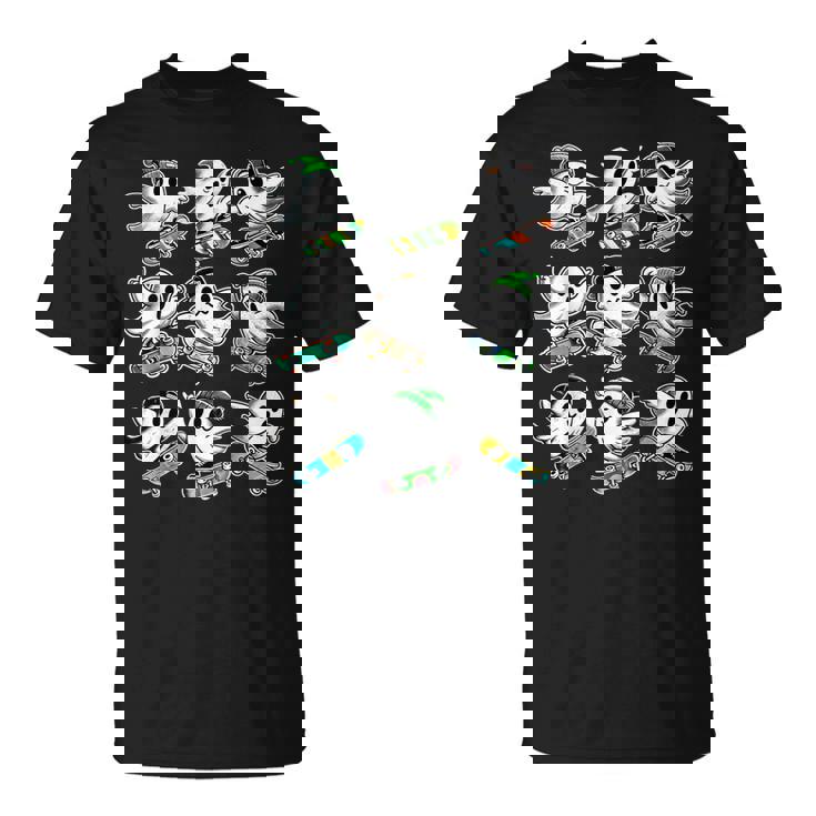 Ghost Skateboard Halloween Costume Skateboarding T-Shirt