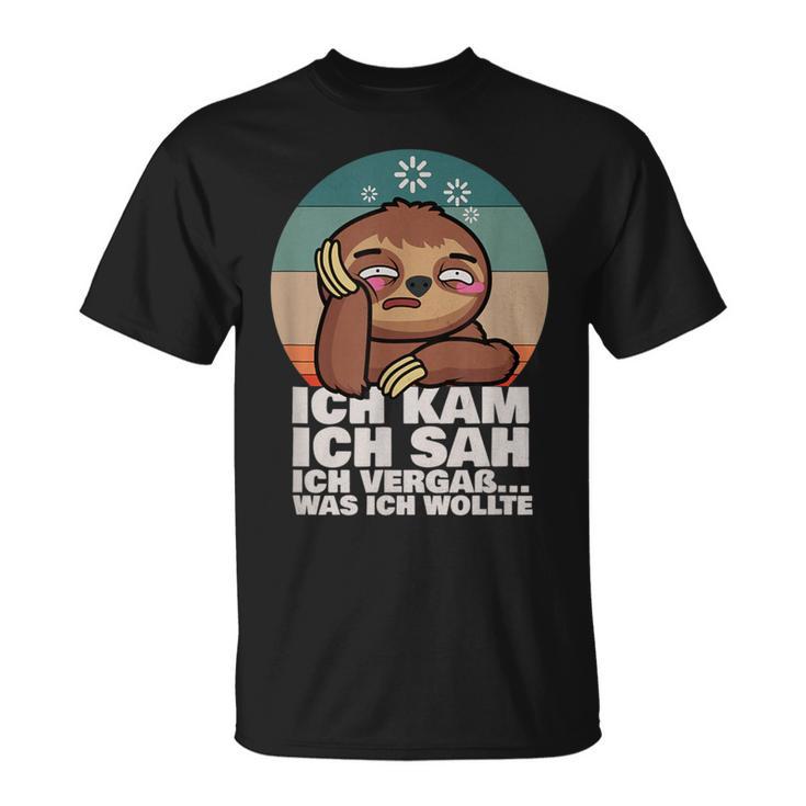 Sloth Ich Kam Ich Sah Ichergaß Was Ich Wollte T-Shirt