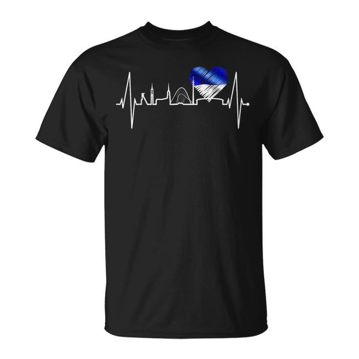 Gelsenkirchen Skyline Heartbeat Fan Heart Love Ruhrgebiet S T-Shirt