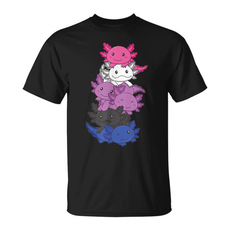 Genderfluid Gender Fluid Pride Lgbtq Axolotl T-Shirt