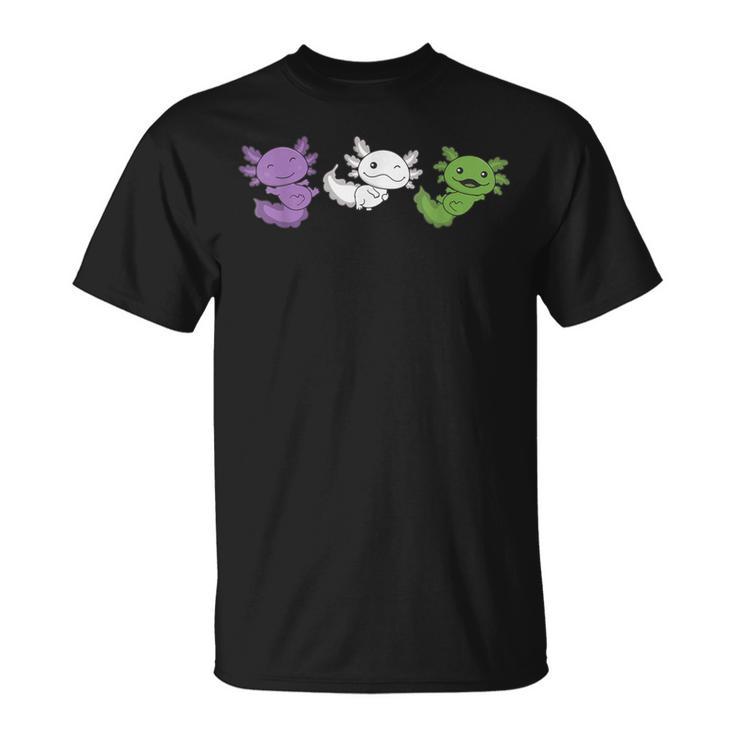 Genderqueer Flag Pride Lgbtq Axolotl T-Shirt