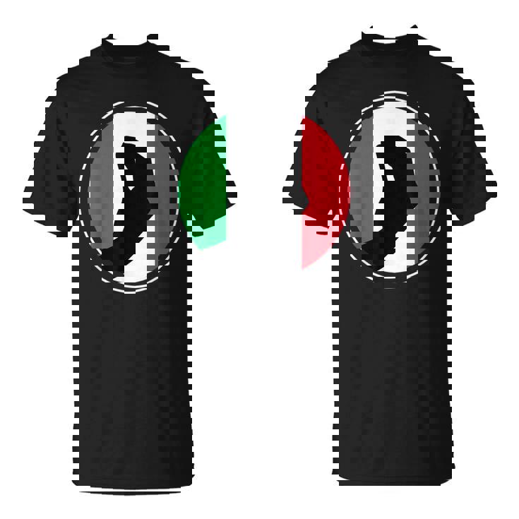 Gesticulación De La Bandera Italiana Italiana Raíces Italianas Y Patrimonio Camiseta unisex