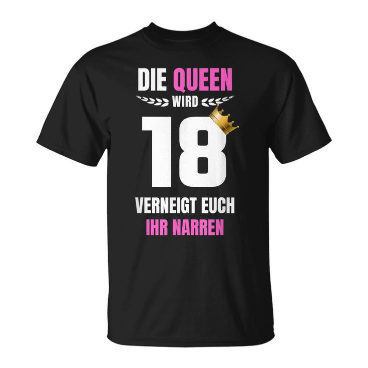 Girls' Die Queen Wird 18 Birthday Honour T-Shirt