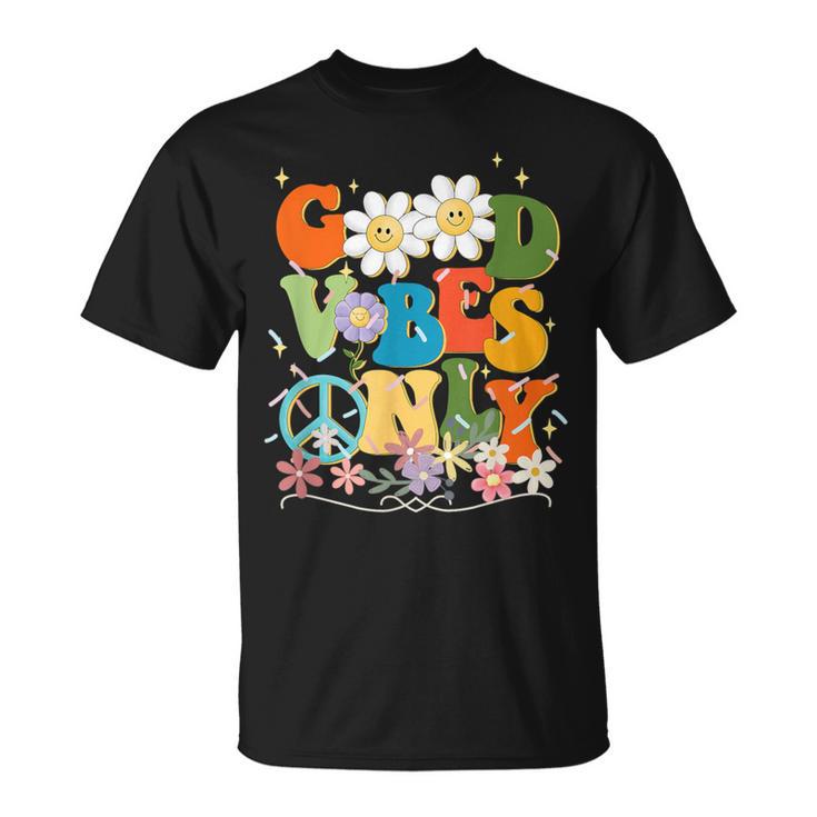 Good Vibes Only Flowers Peace Positive Vibes Cute T-Shirt