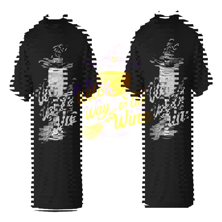 Halloween Witch Way To The Wine Witch T-Shirt