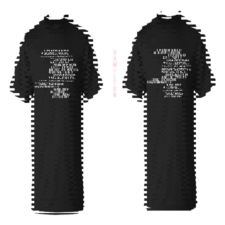 Hamilton, Eliza, Jefferson, Angelica, & Burr Names Shirt Hamilton, Eliza, Jefferson, Angelica, & Burr Names Shirt