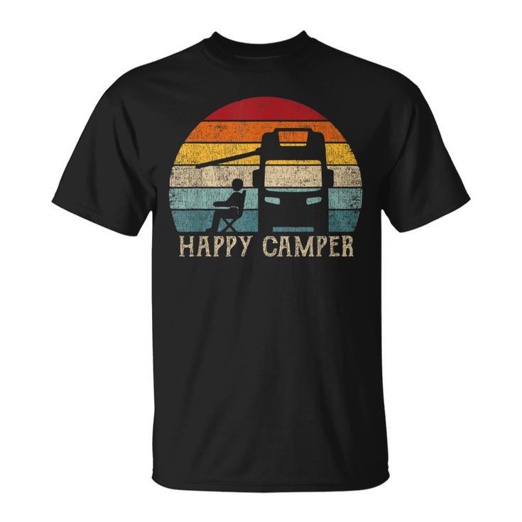 Happy Camper Rv 70S Retro Camperan Camping S T-Shirt