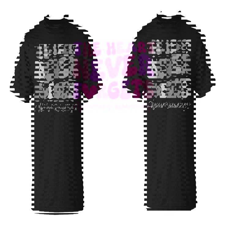 Alzheimer's Awareness Heart Never Forgets T-Shirt