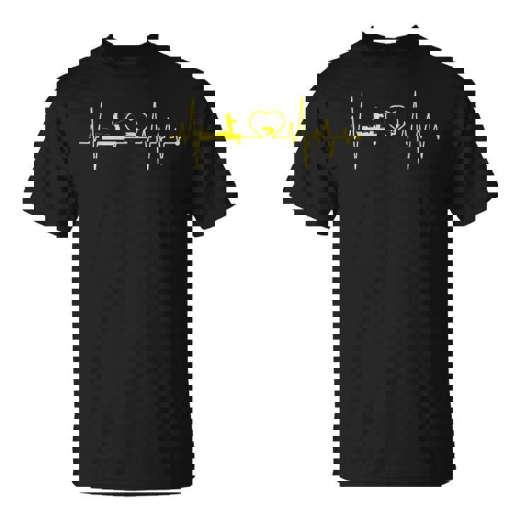 Hombre Pesca Latido Del Corazón Pescador Pesca Camiseta unisex