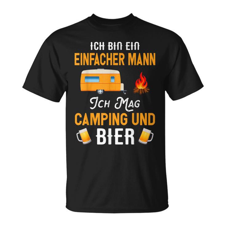 Ich Bin Ein Einfach Mann Ich Mag Camping Und Bier T-Shirt