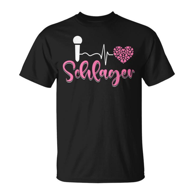 Ich Liebe Schlager Party Costume Folk Music I Love Schlager S T-Shirt