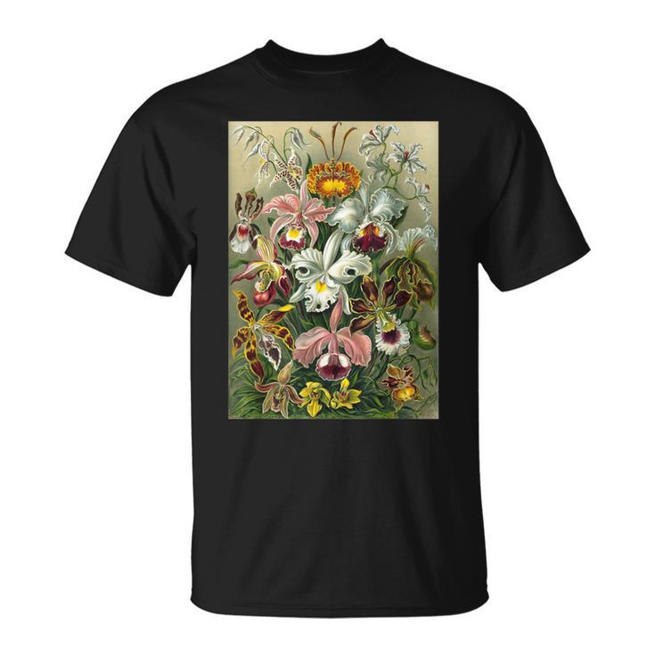 Illustrations Bontaniques Fleurs D'orchidées T-Shirt