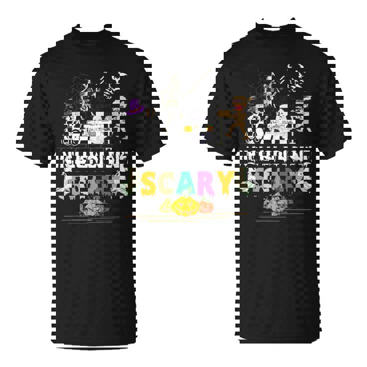 Inclusion Isn't Scary Slp Halloween Sped Teacher Skeleton T-Shirt