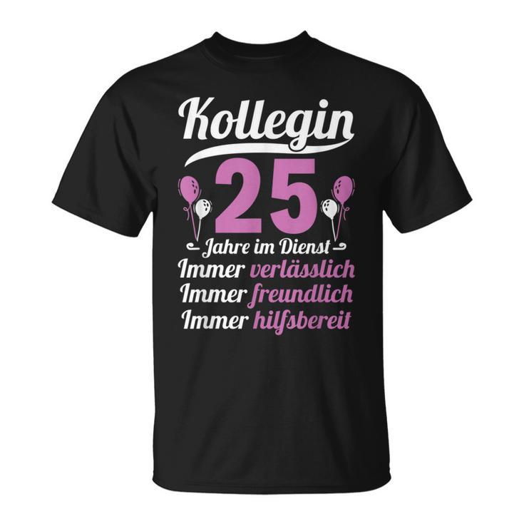 Kollegin Jahre Im Dienst 25 Jahriges Service Anniversary German Lang S T-Shirt