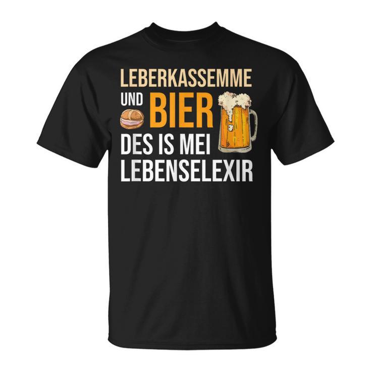 Leberkassmel & Bier Des Is Mei Lebenselexier Leberkas T-Shirt