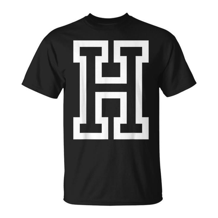 Letter H Bold Outline In Large T-Shirt