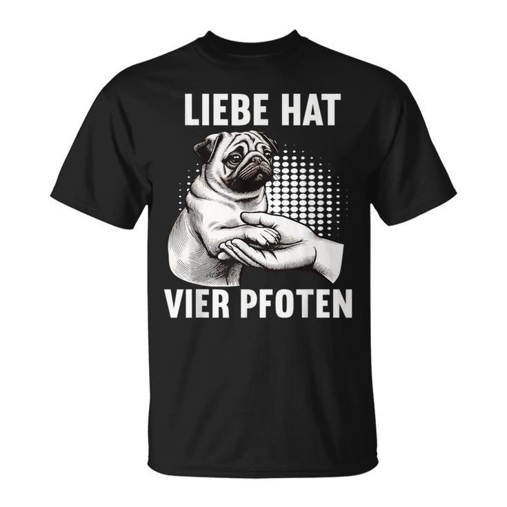 Liebe Hatier Pfoten Mops Pug Pug Dog Liebe Hatier Paw T-Shirt