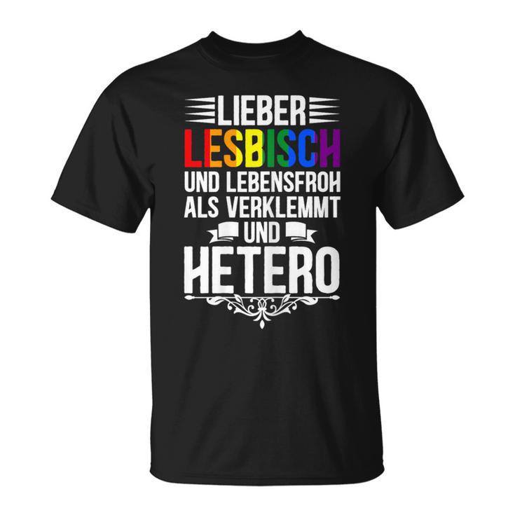 Lieber Lesbian Und Lebensfroh Lesbian Lgbtq Pride Women's T-Shirt