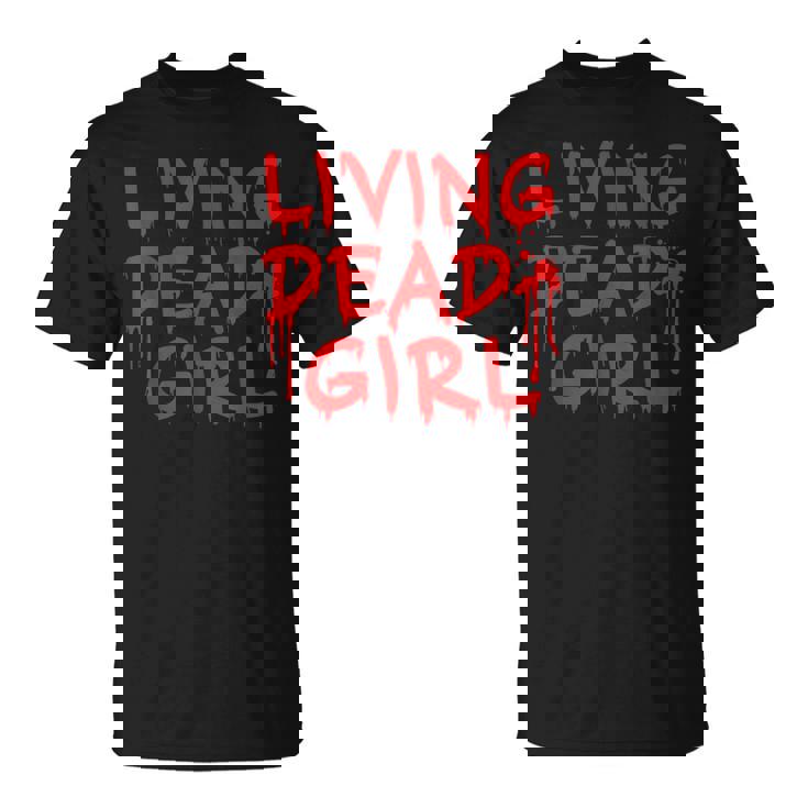 Living Dead Girl Dripping Blood Halloween Zombie Movie T-Shirt