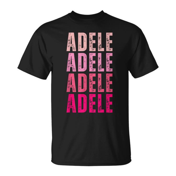 I Love Adele Pattern Personalised Name Adele T-Shirt