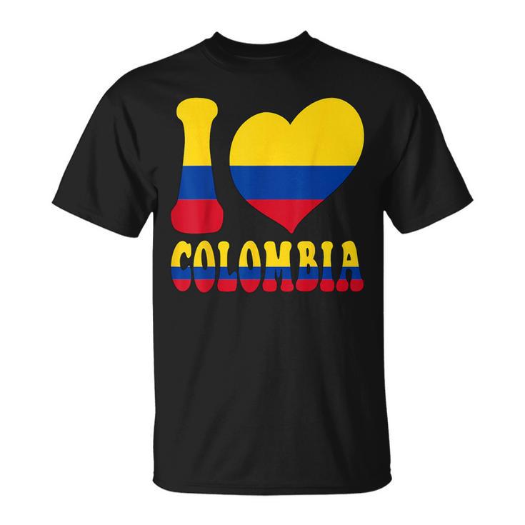I Love Colombia I Love Bogotá Colombia Bandera Corazón Gráfico Camiseta unisex