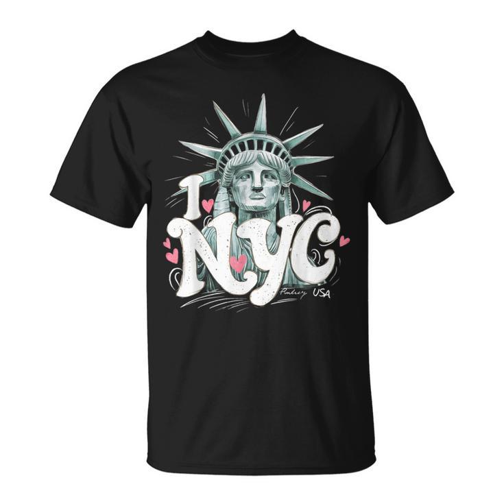 I Love Ny Classic New York Souvenir Statue Of Liberty T-Shirt