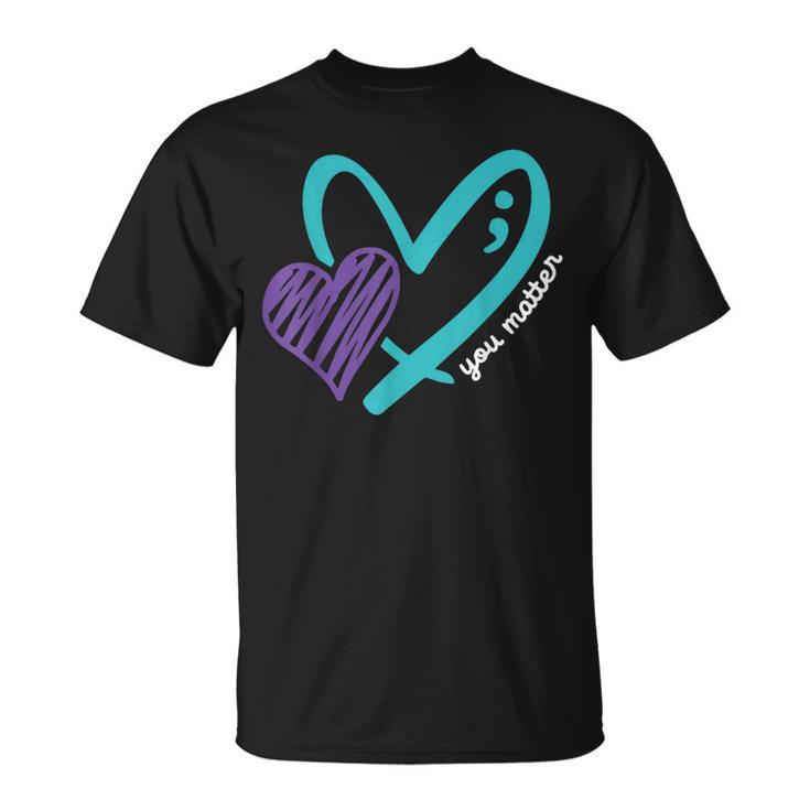 VVNTY Women's 988 Suicide Prevention T-Shirt – Mental Health Awareness Tee, Soft Cotton Blend, Semicolon Design