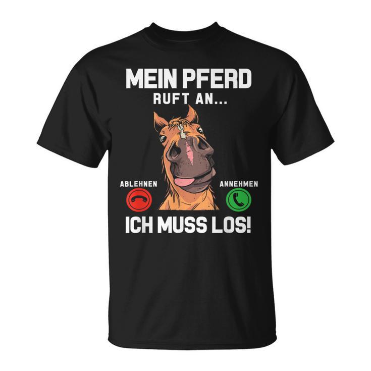 Mein Pferd Ruft An Reiterin Reiter Stall Girls' T-Shirt