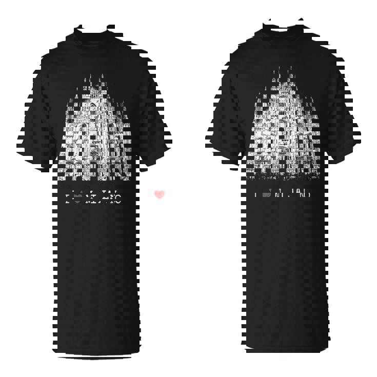 Milán Catedral De Milánintage Italia Amor I Love Milano Camiseta unisex