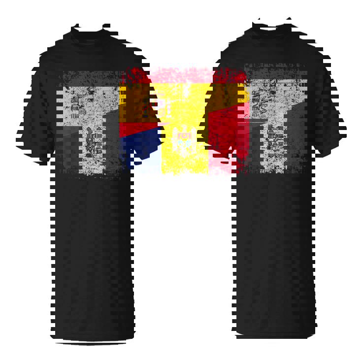 Moldavia España Bandera De La Amistad Moldavia Camiseta unisex