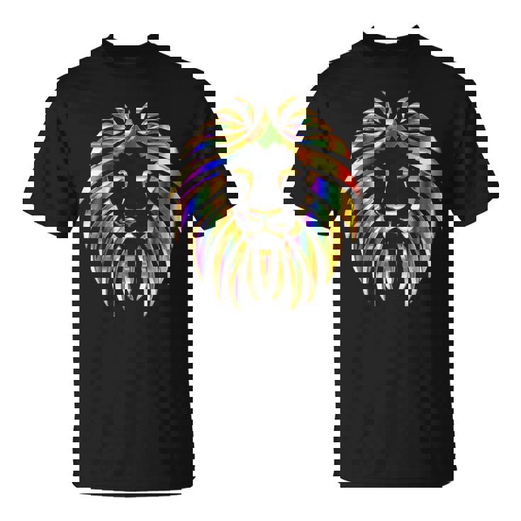 Motif Lion Psychédélique Abstrait Fractal T-Shirt
