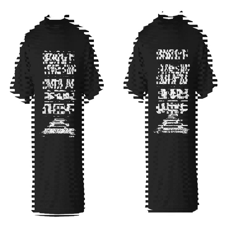 New York City Areas Five Boroughs T-Shirt New York City Areas Five Boroughs T-Shirt