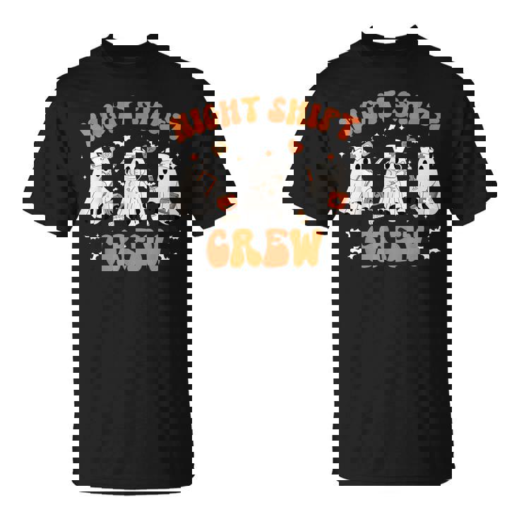 Night Shift Boo Crew Health Worker Halloween Ghost Nurse T-Shirt