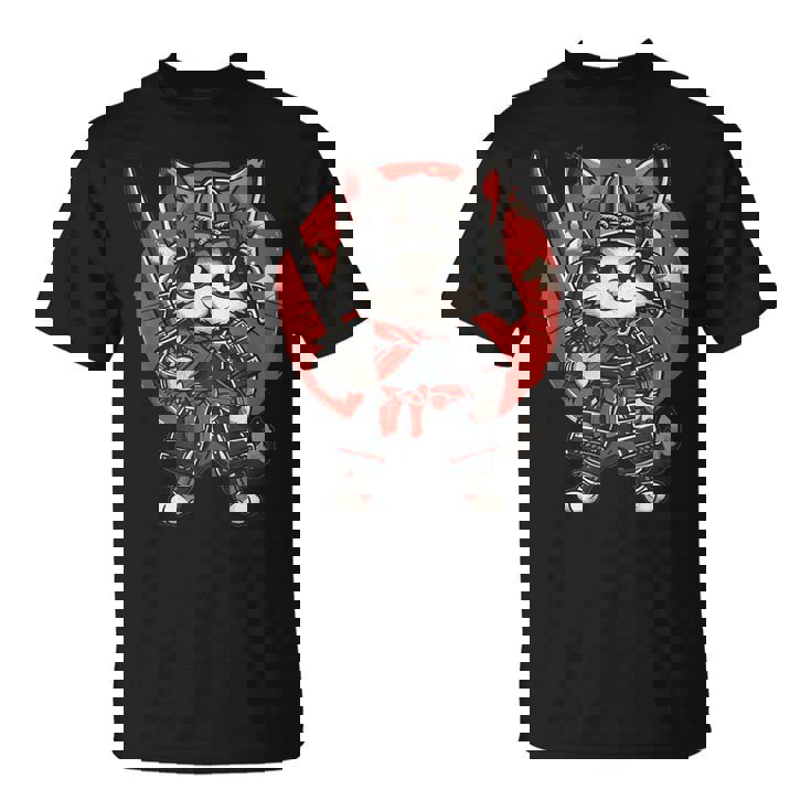 Ninja Arte Japonés Gato Samurai Gatito Kawaii Camiseta unisex