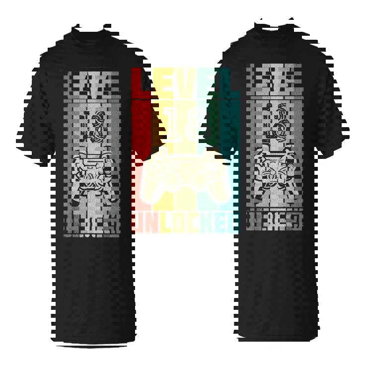 Nivel 18 Desbloqueado Boda Del 18º Aniversario Camiseta unisex