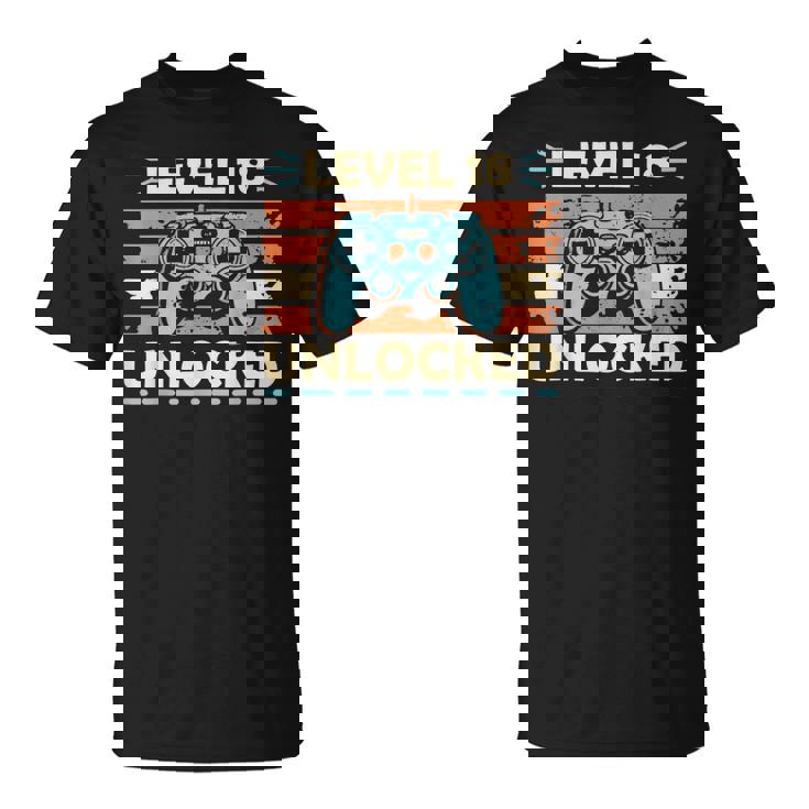 Nivel 18 Desbloqueado 18 Cumpleaños 18 Añosideojuegos Camiseta unisex