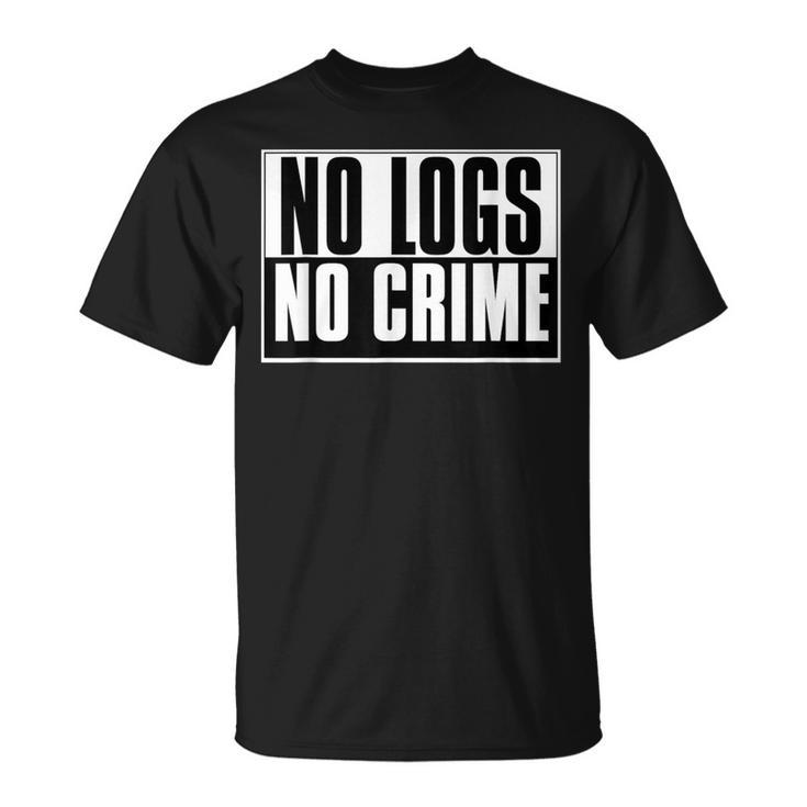 No Registros No Crimen Divertido Cibercrimen Hacker Hacking Camiseta unisex