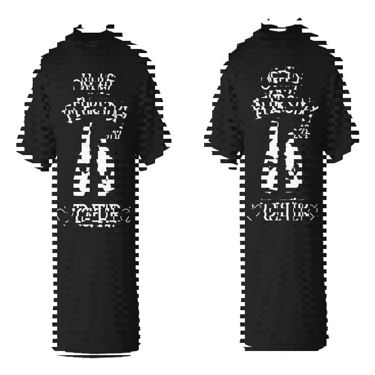 Notre Première Fête Des Pères 2024 Nouveau Père Bière Père Et Fils T-Shirt