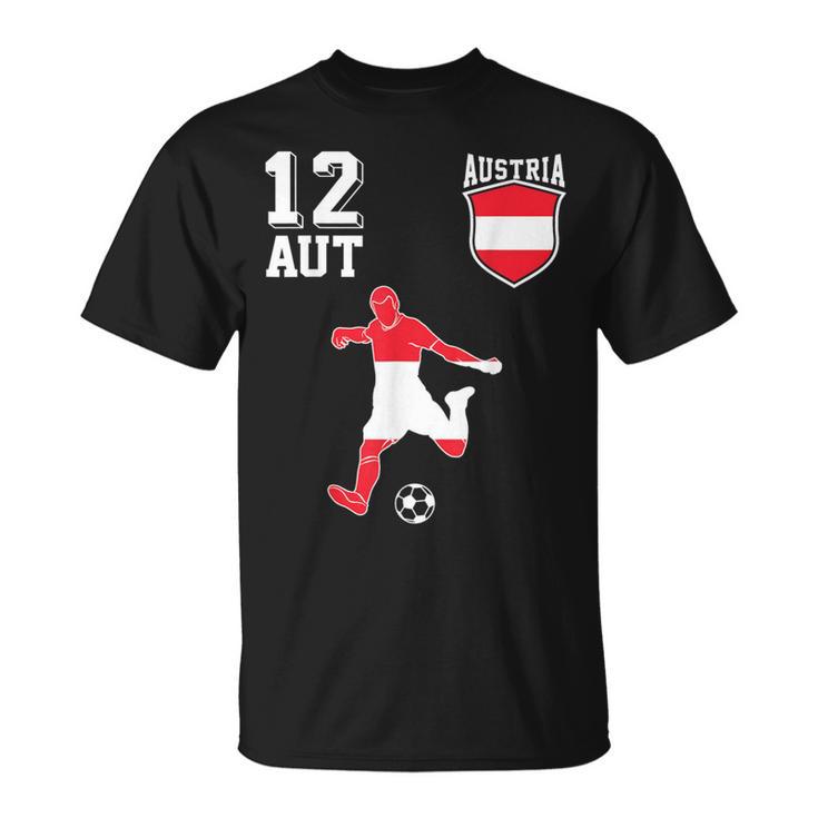 Österreich Fan Em Spieler Ball Nummer 12 T-Shirt