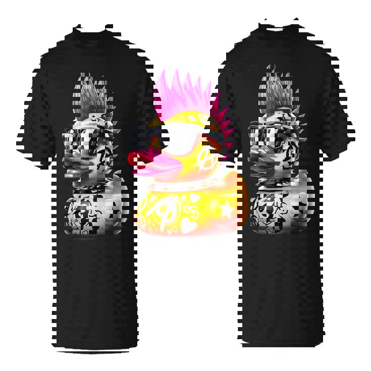 Pato Punk Pato Punk Rockero Divertido Amante De Los Animales Camiseta unisex